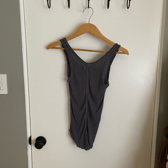 Enza costa dark gray ribbed tank top - Picture 2 of 7